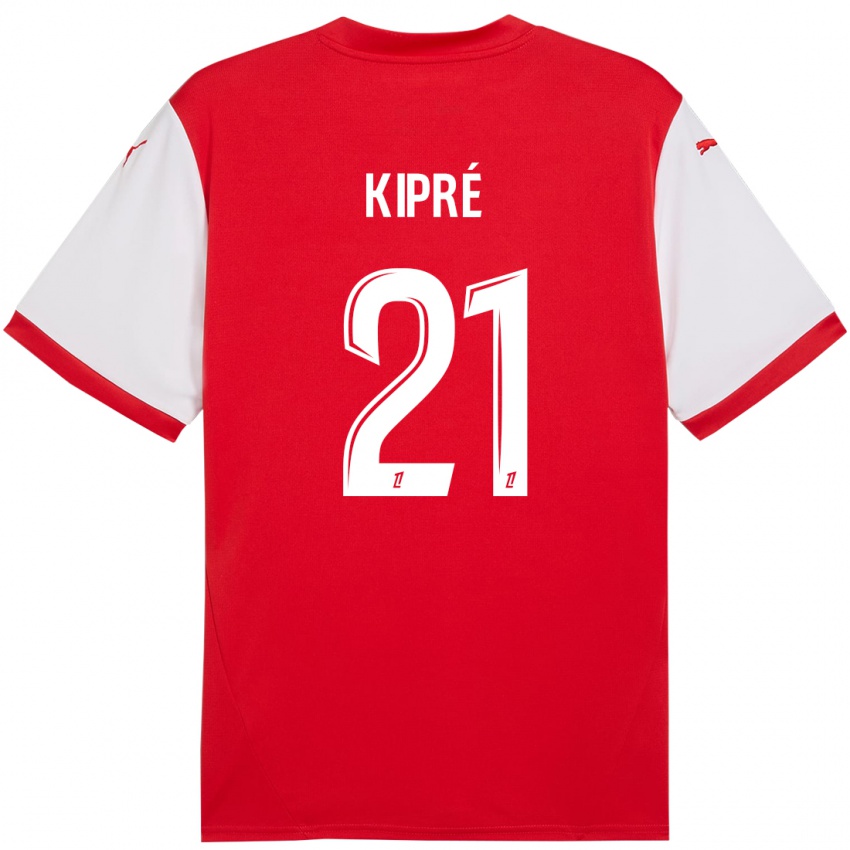 Criança Camisola Cédric Kipré #21 Branco Vermelho Principal 2024/25 Camisa Brasil