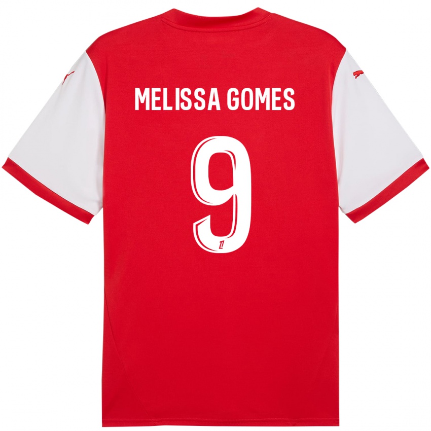 Criança Camisola Melissa Ferreira Gomes #9 Branco Vermelho Principal 2024/25 Camisa Brasil