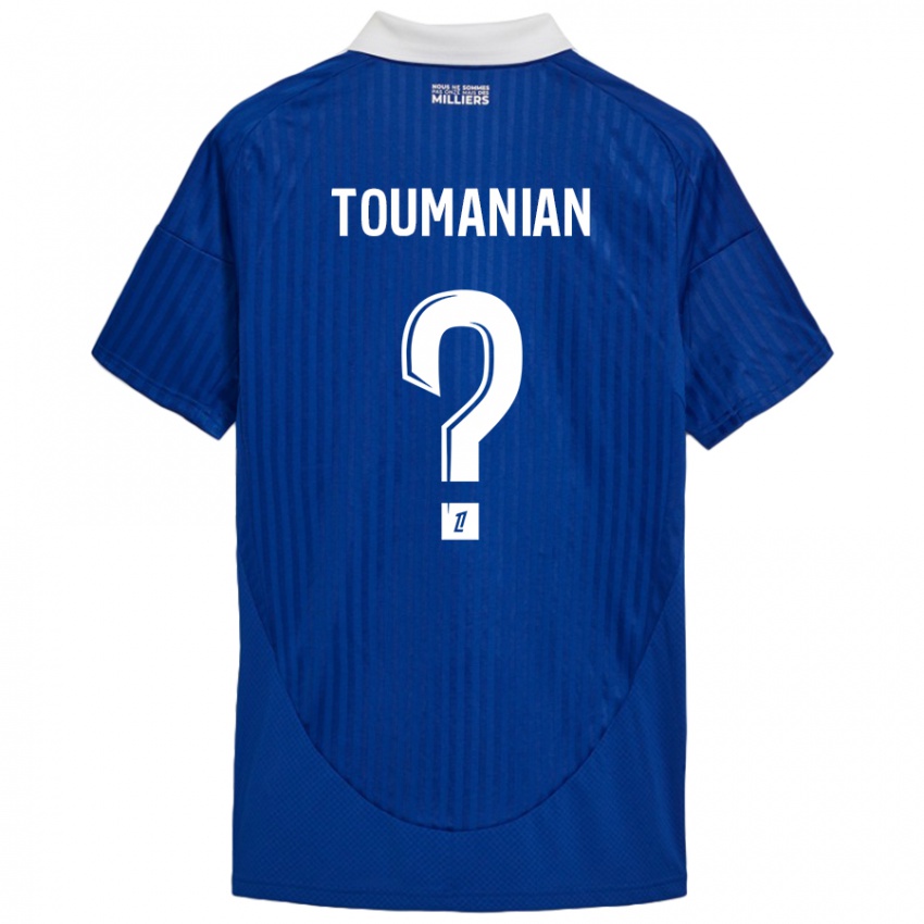 Criança Camisola Anthony Toumanian #0 Branco Azul Principal 2024/25 Camisa Brasil