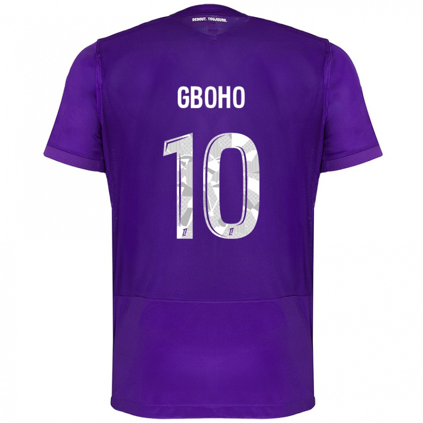 Criança Camisola Yann Gboho #10 Branco Roxo Principal 2024/25 Camisa Brasil