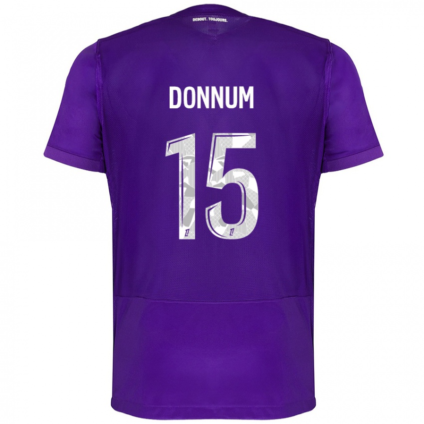 Criança Camisola Aron Dønnum #15 Branco Roxo Principal 2024/25 Camisa Brasil