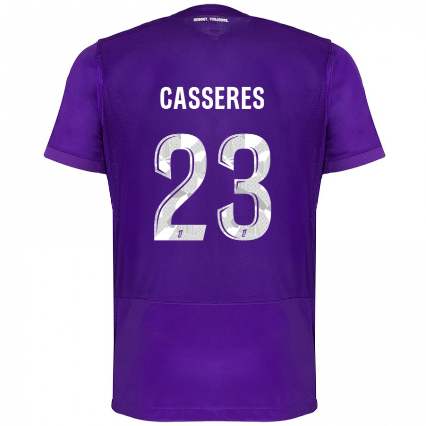 Criança Camisola Cristian Cásseres Jr. #23 Branco Roxo Principal 2024/25 Camisa Brasil