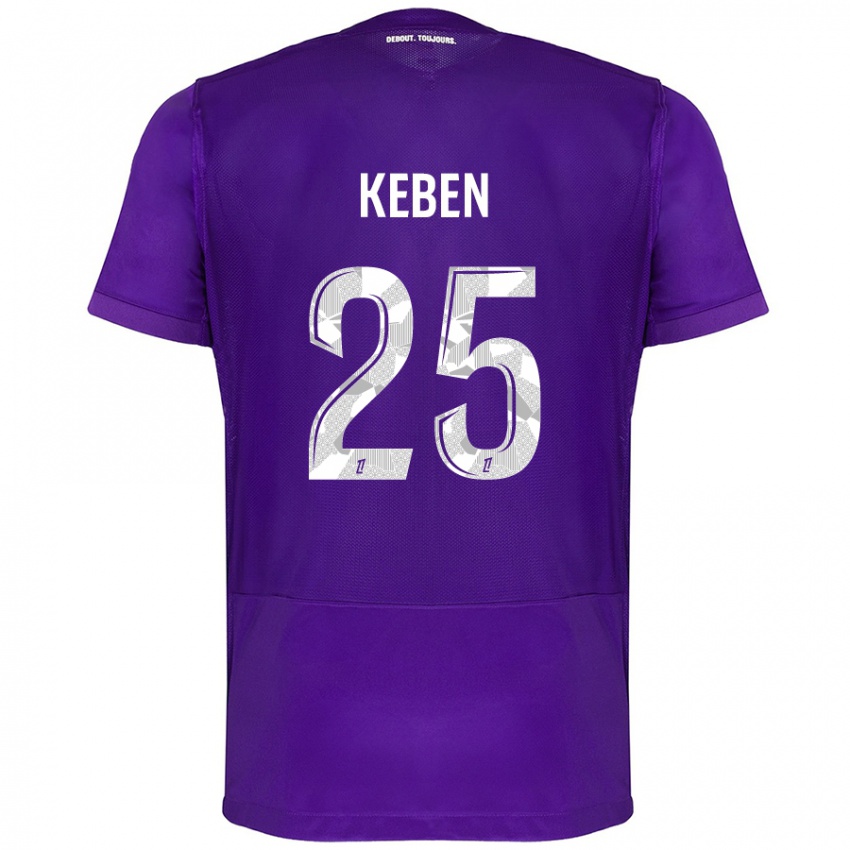 Criança Camisola Kévin Keben #25 Branco Roxo Principal 2024/25 Camisa Brasil