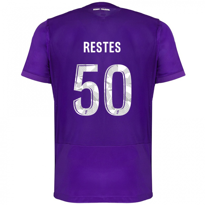 Criança Camisola Guillaume Restes #50 Branco Roxo Principal 2024/25 Camisa Brasil