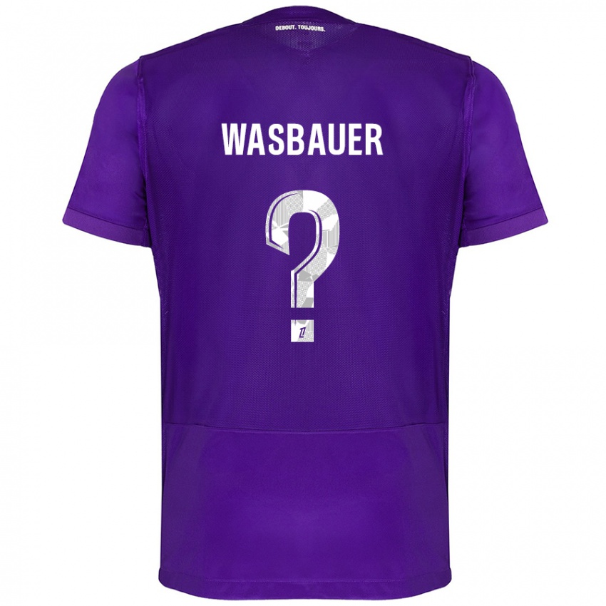 Criança Camisola Nicolas Wasbauer #0 Branco Roxo Principal 2024/25 Camisa Brasil