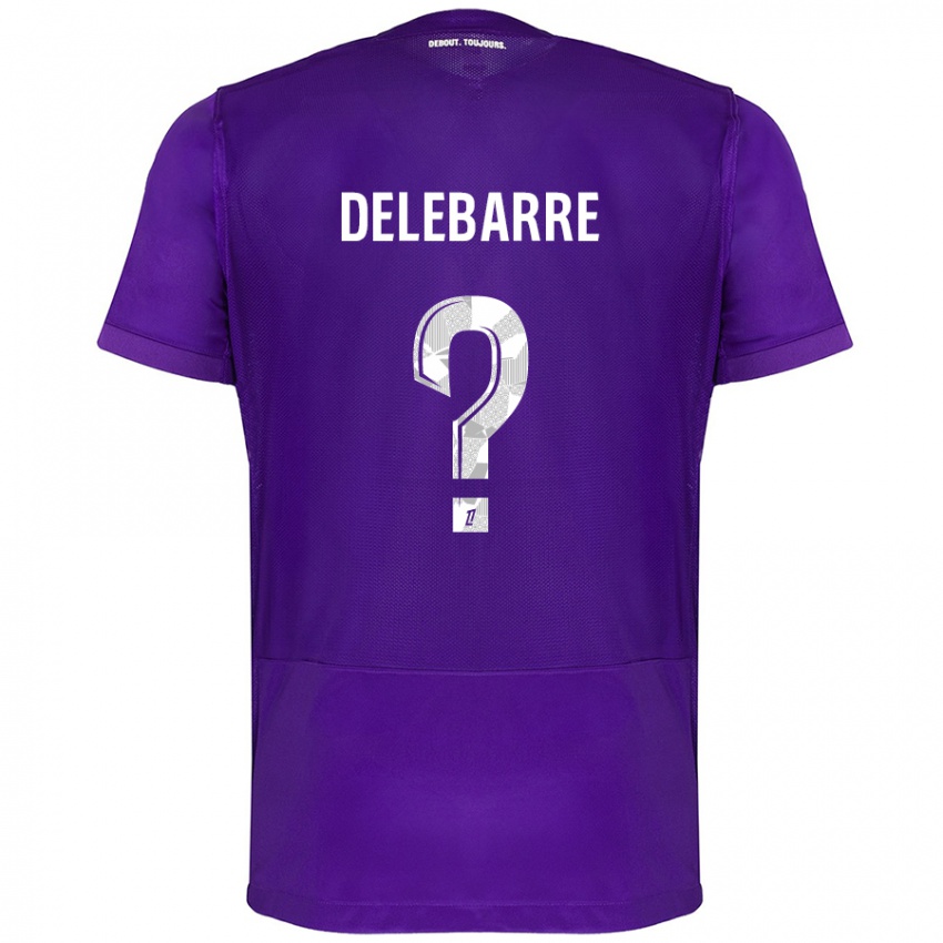 Criança Camisola Mathis Delebarre #0 Branco Roxo Principal 2024/25 Camisa Brasil