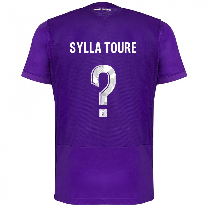 Criança Camisola Ismael Sylla Touré #0 Branco Roxo Principal 2024/25 Camisa Brasil