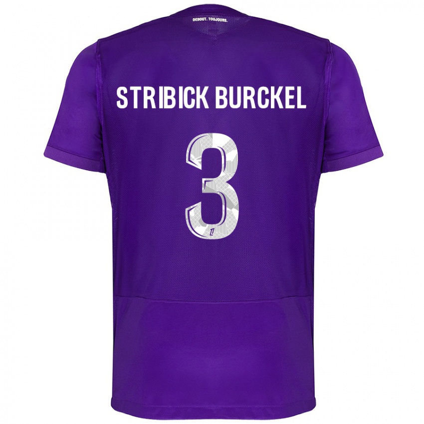 Criança Camisola Laetitia Stribick-Burckel #3 Branco Roxo Principal 2024/25 Camisa Brasil