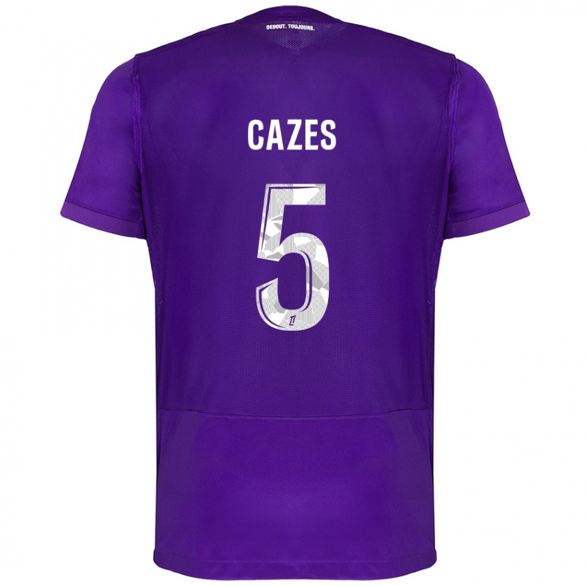 Criança Camisola Manon Cazes #5 Branco Roxo Principal 2024/25 Camisa Brasil