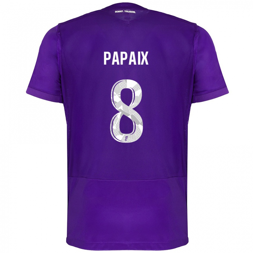 Criança Camisola Pauline Papaix #8 Branco Roxo Principal 2024/25 Camisa Brasil