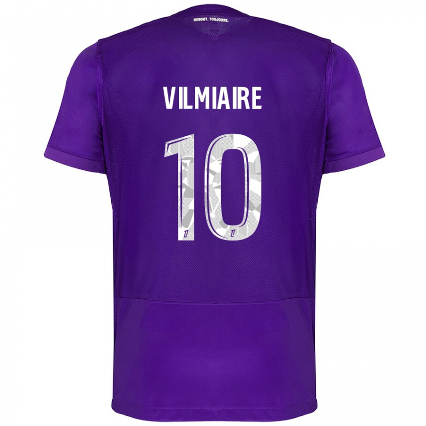 Criança Camisola Kelly Vilmiaire #10 Branco Roxo Principal 2024/25 Camisa Brasil