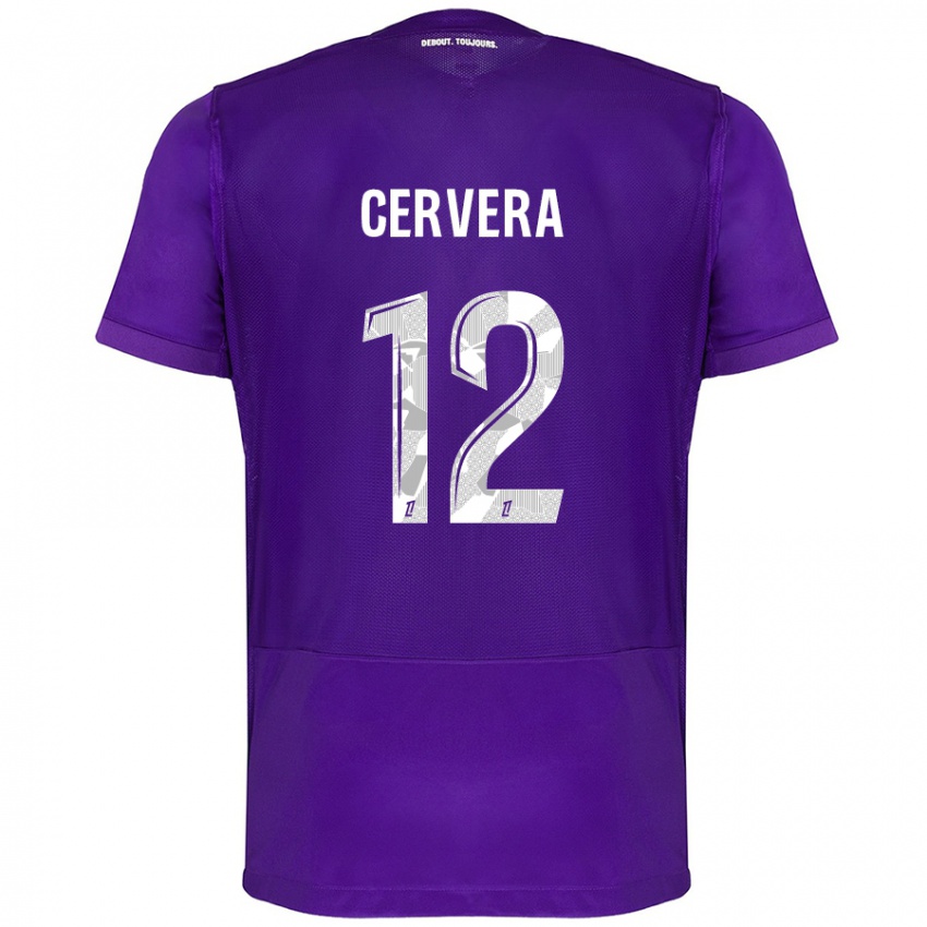 Criança Camisola Laurianne Cervera #12 Branco Roxo Principal 2024/25 Camisa Brasil