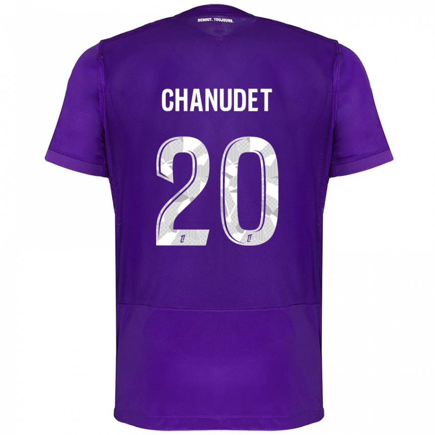 Criança Camisola Coralie Chanudet #20 Branco Roxo Principal 2024/25 Camisa Brasil