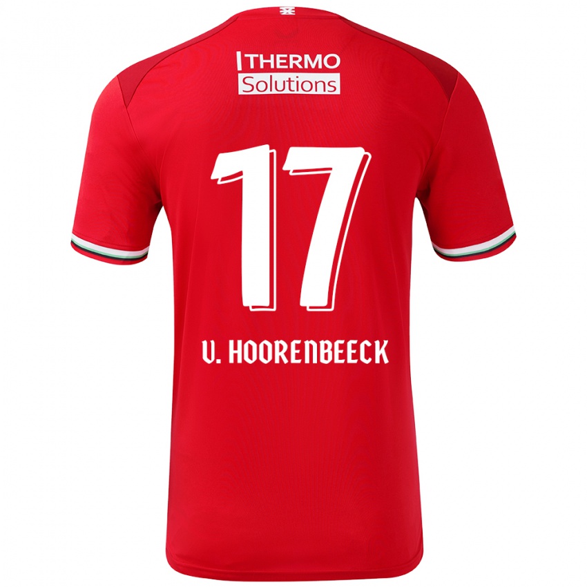 Criança Camisola Alec Van Hoorenbeeck #17 Vermelho Branco Principal 2024/25 Camisa Brasil