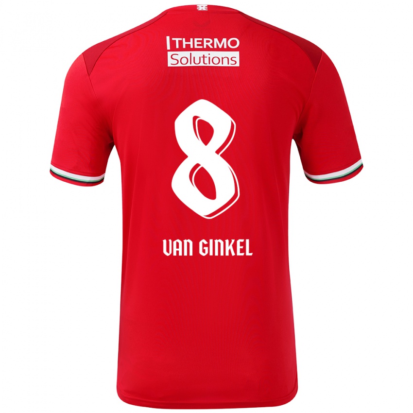 Criança Camisola Danique Van Ginkel #8 Vermelho Branco Principal 2024/25 Camisa Brasil