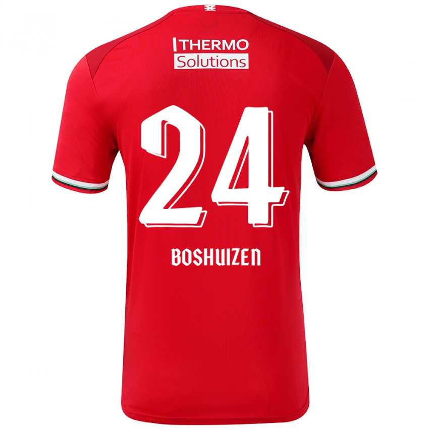 Criança Camisola Annouk Boshuizen #24 Vermelho Branco Principal 2024/25 Camisa Brasil