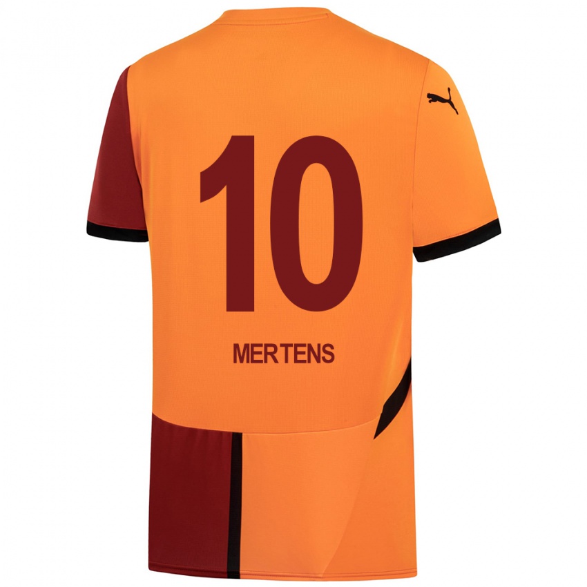 Criança Camisola Dries Mertens #10 Vermelho Amarelo Principal 2024/25 Camisa Brasil