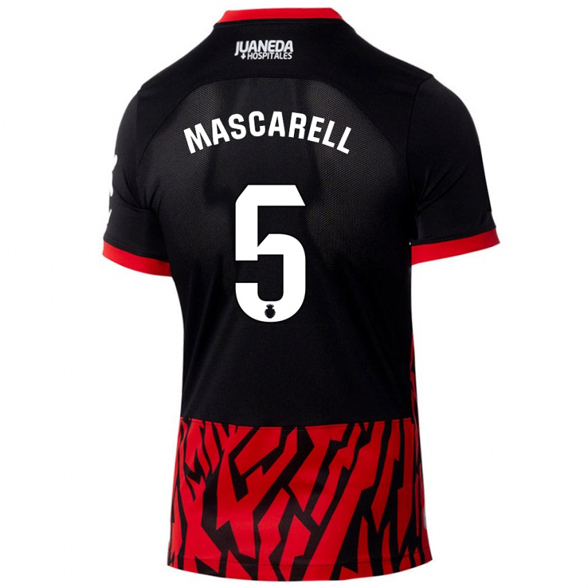 Criança Camisola Omar Mascarell #5 Vermelho Preto Principal 2024/25 Camisa Brasil