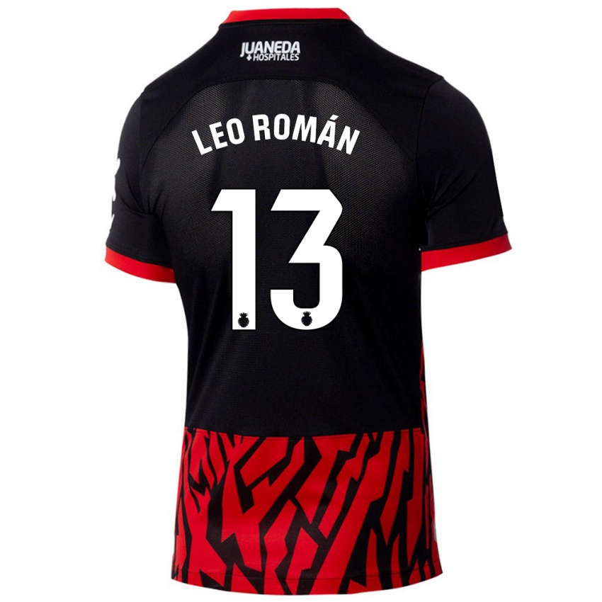 Criança Camisola Leo Román #13 Vermelho Preto Principal 2024/25 Camisa Brasil