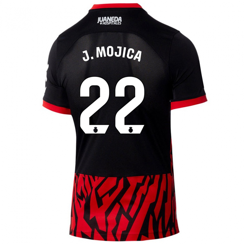 Criança Camisola Johan Mojica #22 Vermelho Preto Principal 2024/25 Camisa Brasil