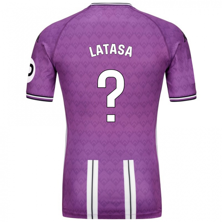 Criança Camisola Juanmi Latasa #0 Branco Roxo Principal 2024/25 Camisa Brasil