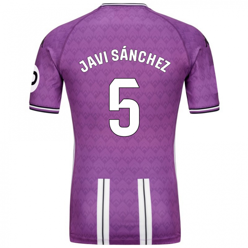 Criança Camisola Javi Sánchez #5 Branco Roxo Principal 2024/25 Camisa Brasil