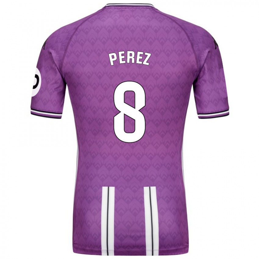 Criança Camisola Kike Pérez #8 Branco Roxo Principal 2024/25 Camisa Brasil