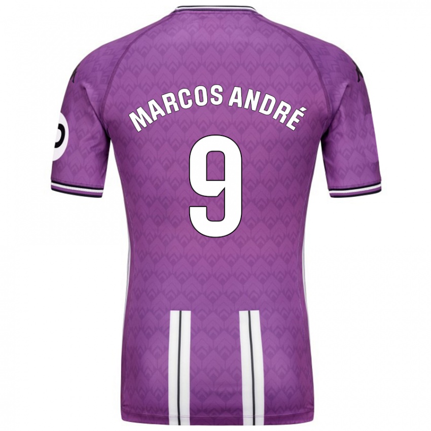 Criança Camisola Marcos André #9 Branco Roxo Principal 2024/25 Camisa Brasil