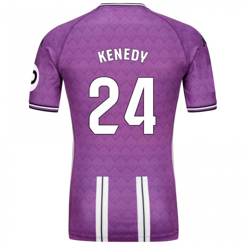 Criança Camisola Kenedy #24 Branco Roxo Principal 2024/25 Camisa Brasil