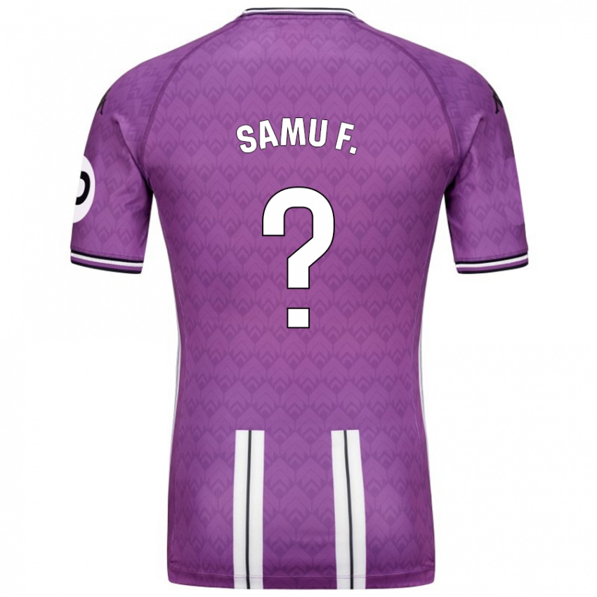 Criança Camisola Samu Fernández #0 Branco Roxo Principal 2024/25 Camisa Brasil