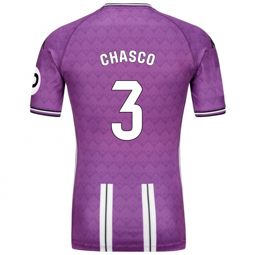 Criança Camisola Raúl Chasco #3 Branco Roxo Principal 2024/25 Camisa Brasil