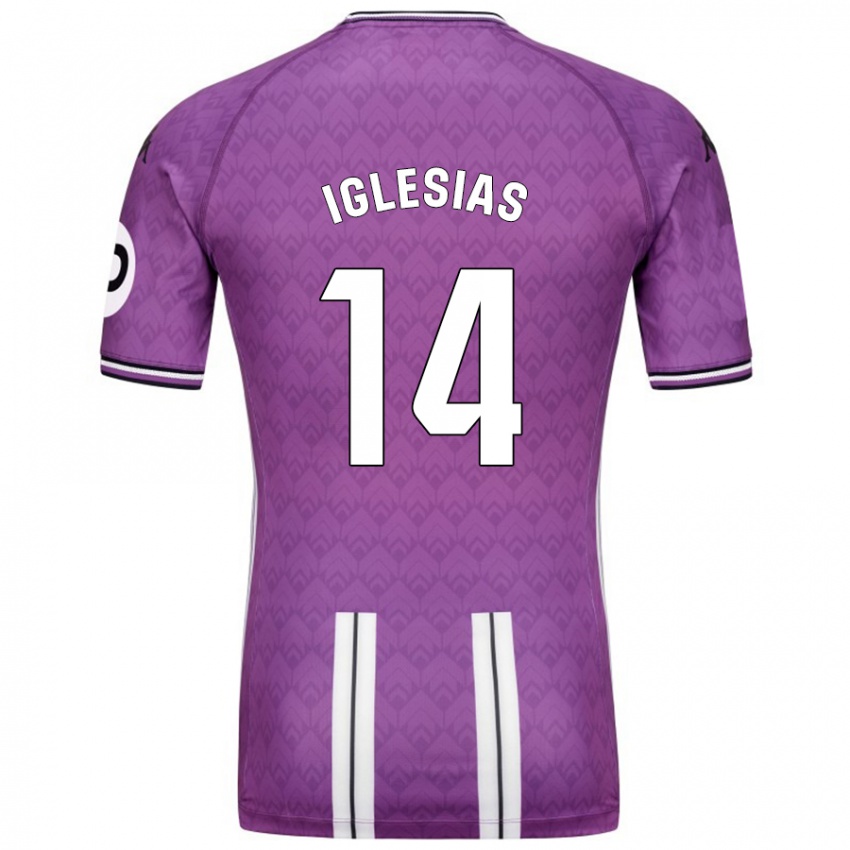 Criança Camisola Koke Iglesias #14 Branco Roxo Principal 2024/25 Camisa Brasil