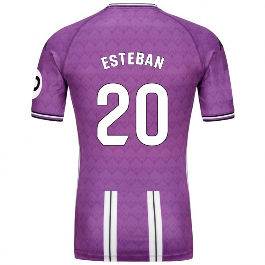 Criança Camisola Sergio Esteban #20 Branco Roxo Principal 2024/25 Camisa Brasil