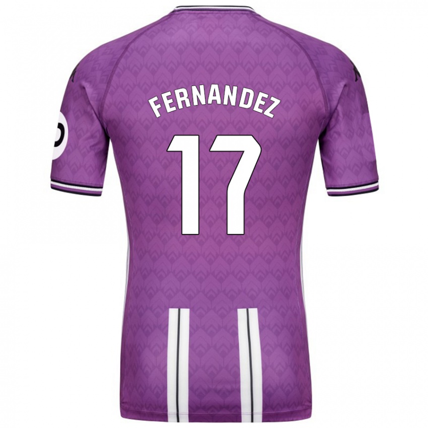 Criança Camisola Dani Fernández #17 Branco Roxo Principal 2024/25 Camisa Brasil