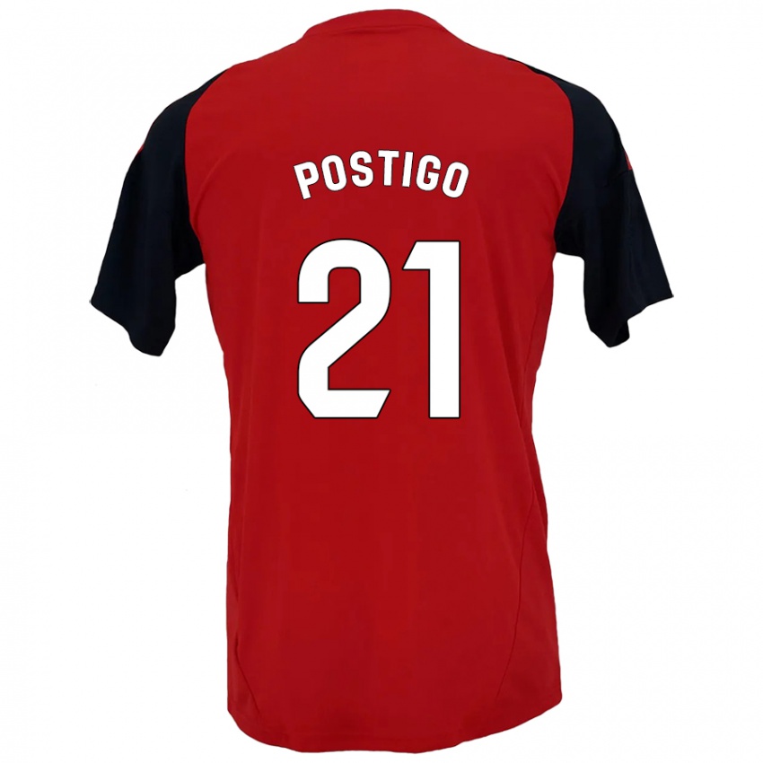 Criança Camisola Sergio Postigo #21 Vermelho Preto Principal 2024/25 Camisa Brasil