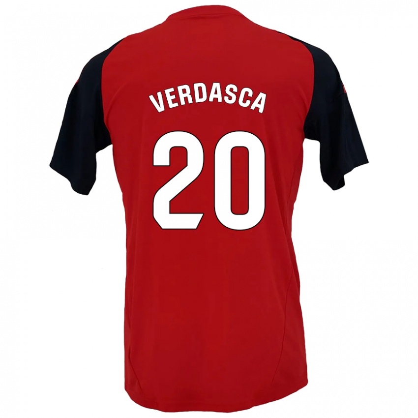 Criança Camisola Diogo Verdasca #20 Vermelho Preto Principal 2024/25 Camisa Brasil