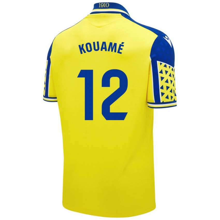 Criança Camisola Rominigue Kouamé #12 Azul Amarelo Principal 2024/25 Camisa Brasil