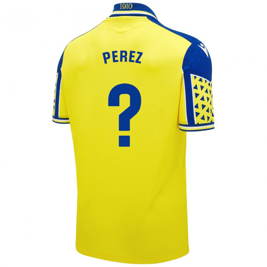 Criança Camisola Ángel Pérez #0 Azul Amarelo Principal 2024/25 Camisa Brasil