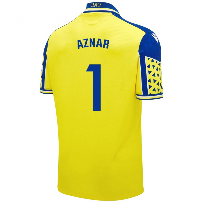 Criança Camisola Victor Aznar #1 Azul Amarelo Principal 2024/25 Camisa Brasil