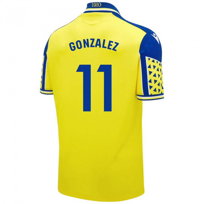 Criança Camisola Chus González #11 Azul Amarelo Principal 2024/25 Camisa Brasil