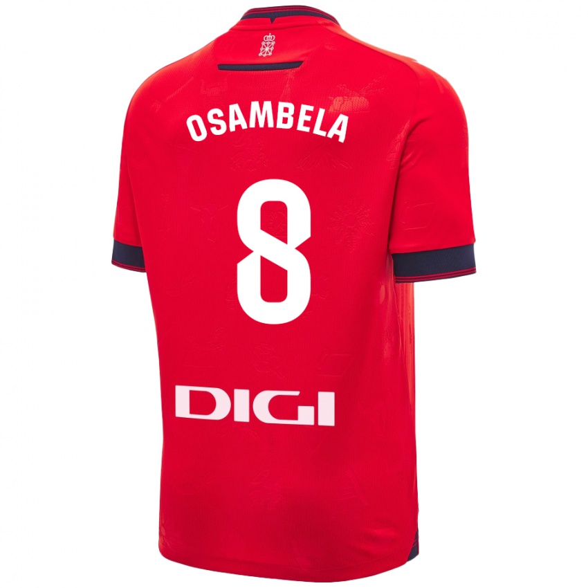 Criança Camisola Asier Osambela #8 Branco Vermelho Principal 2024/25 Camisa Brasil