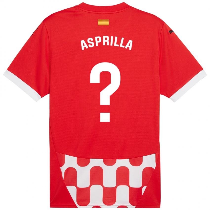 Criança Camisola Yáser Asprilla #0 Branco Vermelho Principal 2024/25 Camisa Brasil