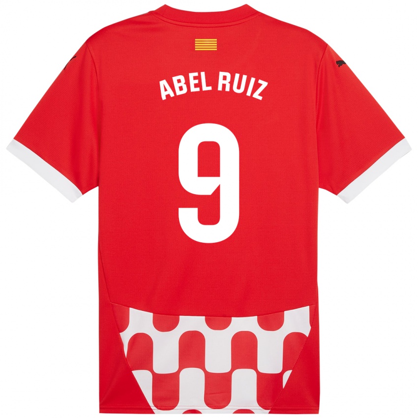 Criança Camisola Abel Ruiz #9 Branco Vermelho Principal 2024/25 Camisa Brasil