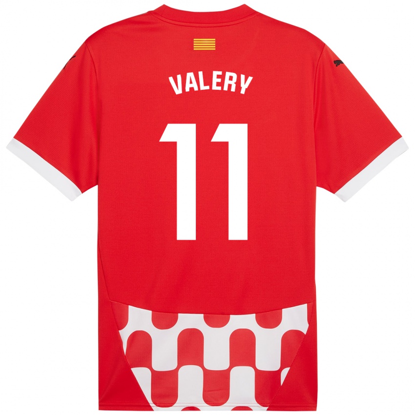 Criança Camisola Valery Fernández #11 Branco Vermelho Principal 2024/25 Camisa Brasil