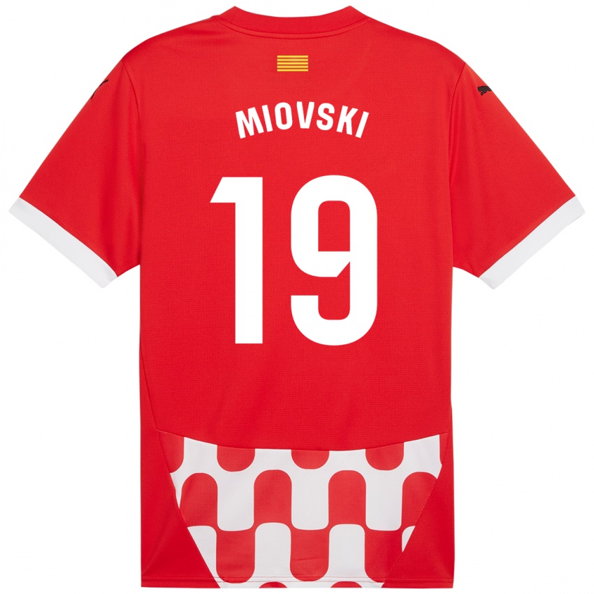 Criança Camisola Bojan Miovski #19 Branco Vermelho Principal 2024/25 Camisa Brasil