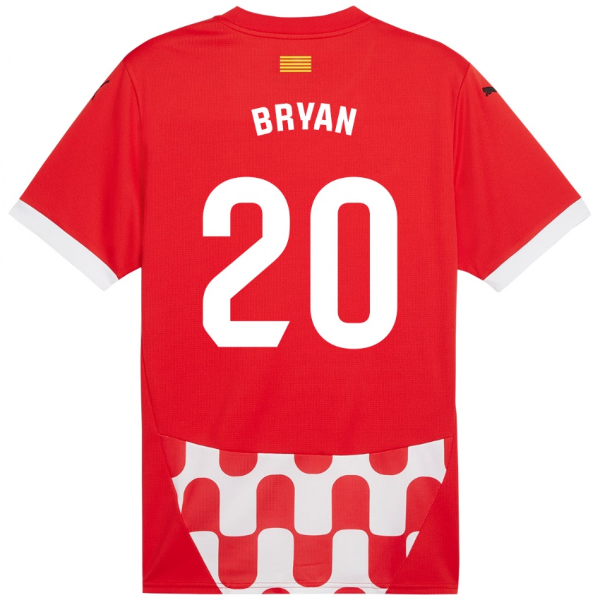 Criança Camisola Bryan Gil #20 Branco Vermelho Principal 2024/25 Camisa Brasil