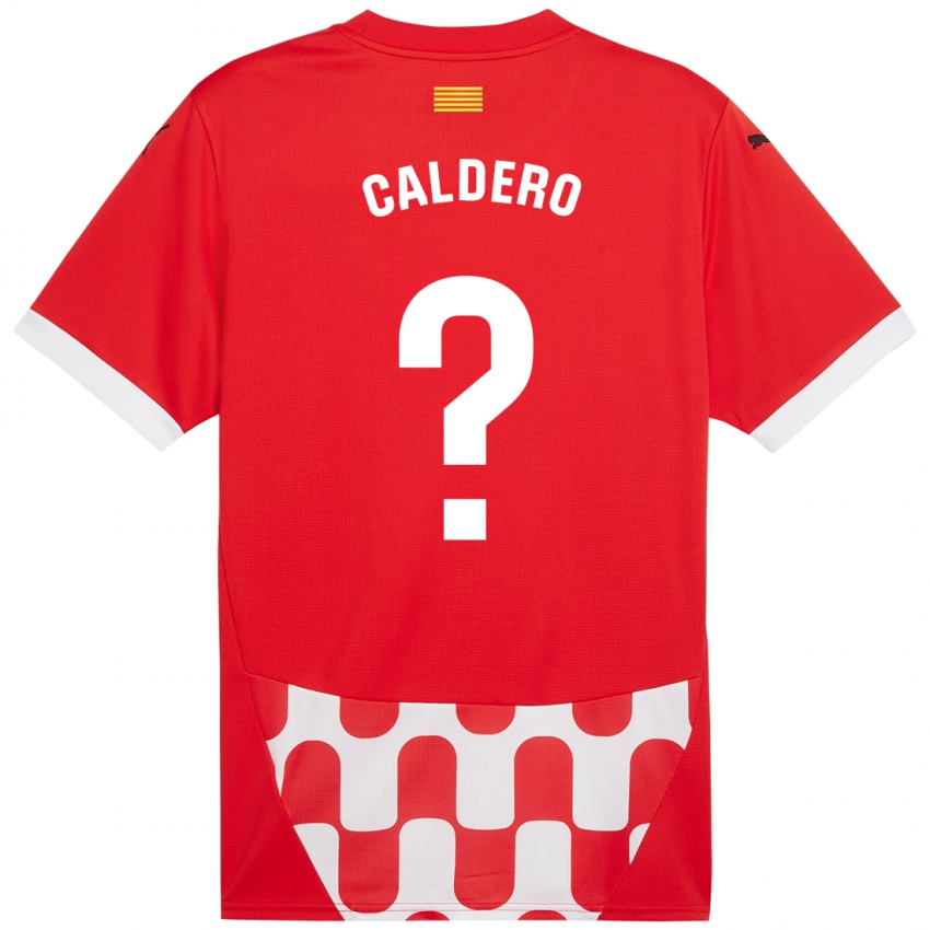 Criança Camisola Nil Caldero #0 Branco Vermelho Principal 2024/25 Camisa Brasil