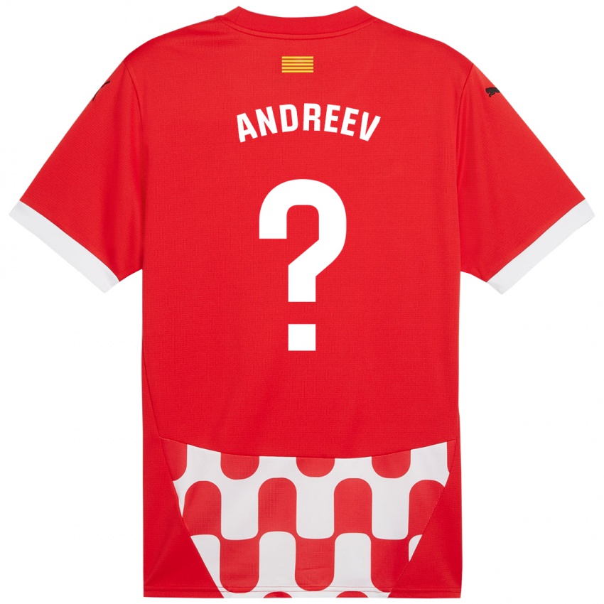 Criança Camisola Aleksandar Andreev #0 Branco Vermelho Principal 2024/25 Camisa Brasil