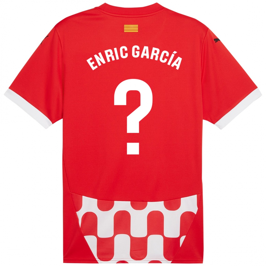 Criança Camisola Enric García #0 Branco Vermelho Principal 2024/25 Camisa Brasil