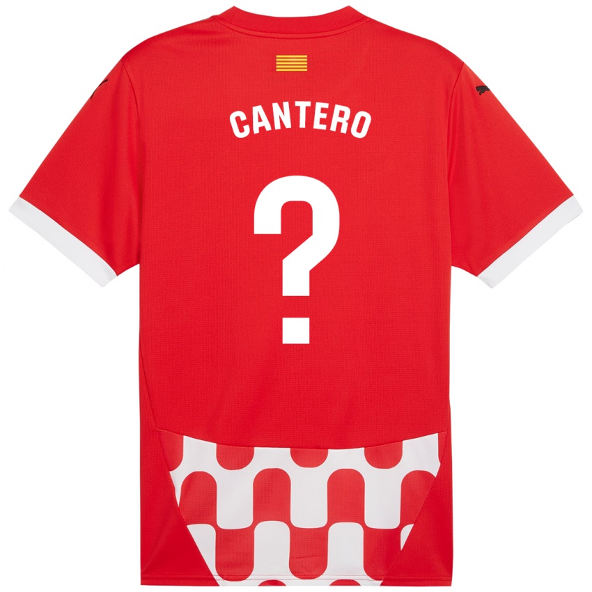 Criança Camisola Adrian Cantero #0 Branco Vermelho Principal 2024/25 Camisa Brasil